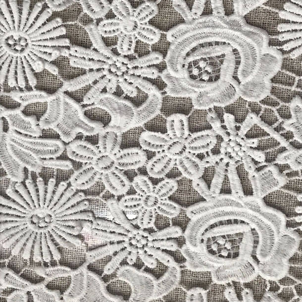Lace Fabric Embroidered Fabric Milk Silk Polyester for Women's Wear Wh 7